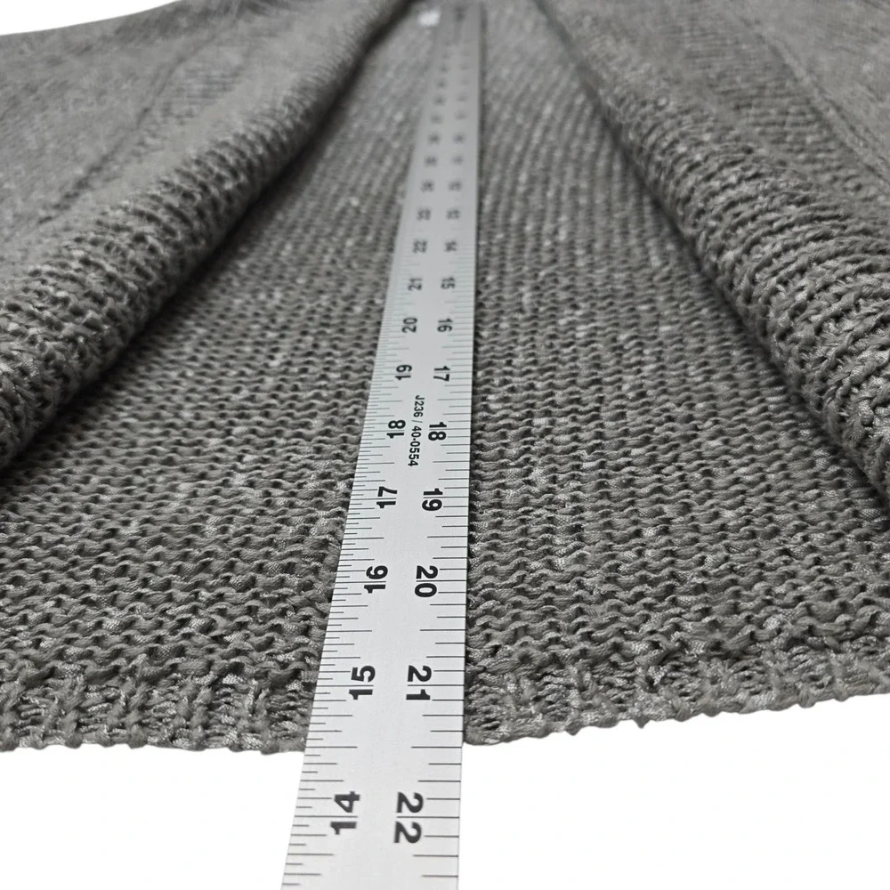CHICOS Womens Knit Open CARDIGAN Long Sleeve Gray Size‎ 2 (L/12)